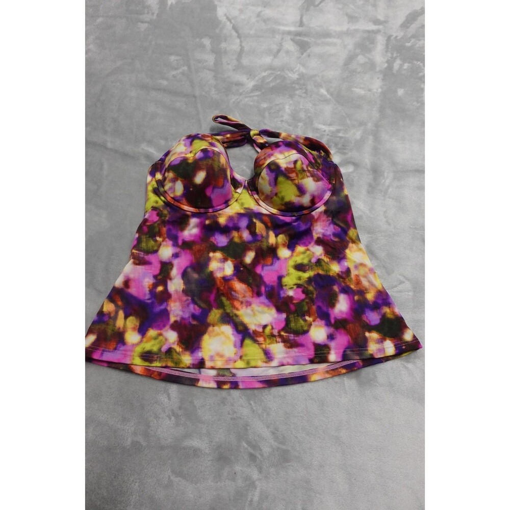 Victoria's Secret Women's 36B Floral Purple Tanktini‎ Swimsuit Top